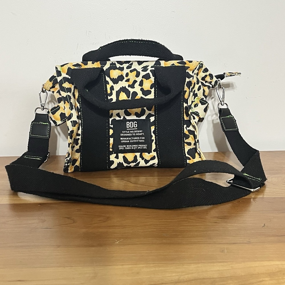 Urban Outfitters Leopard Print Yellow and Black Crossbody Tote